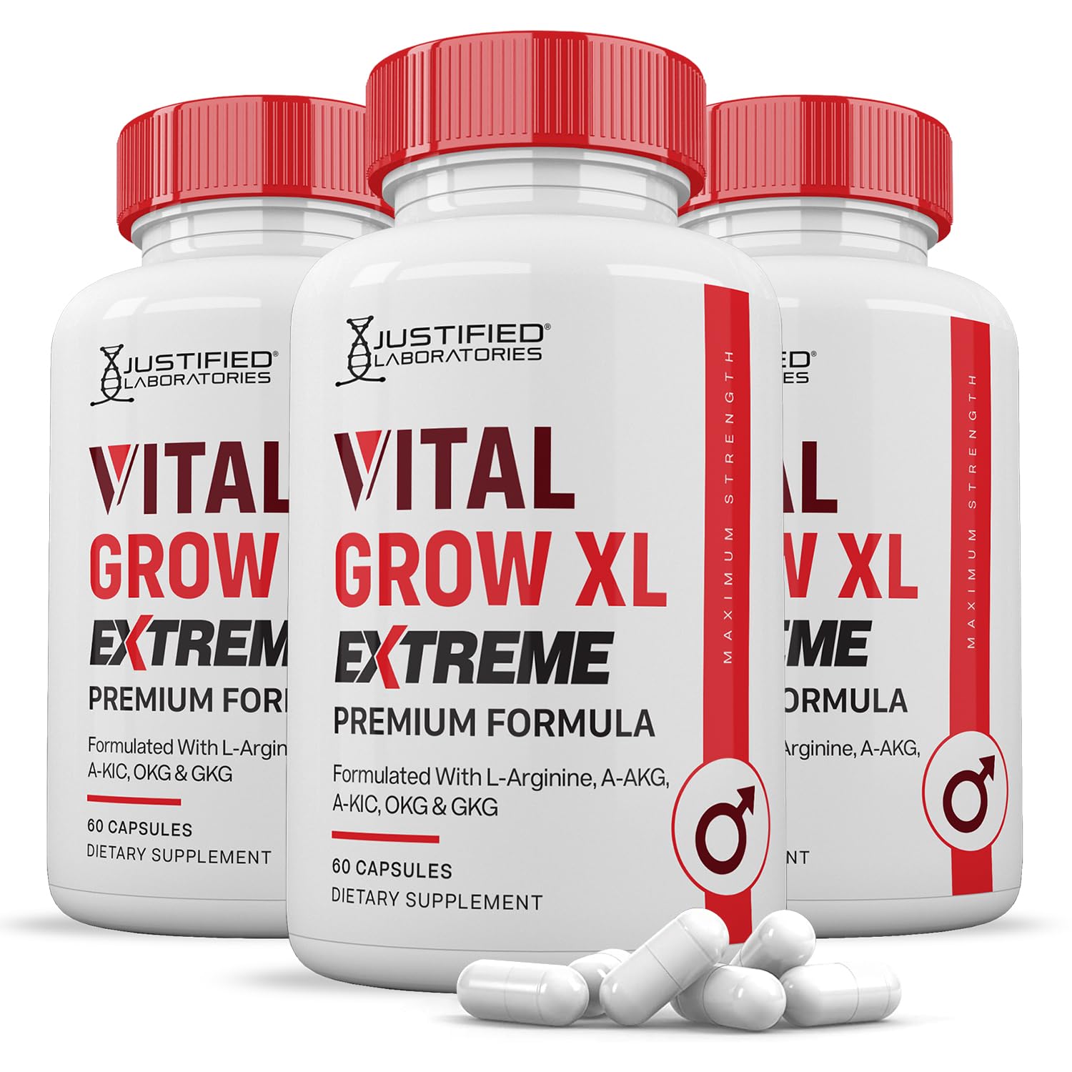 Foto 2 pulgar | Suplemento Justified Laboratories Vital Grow Xl Extreme 3 Piezas-Venta Internacional