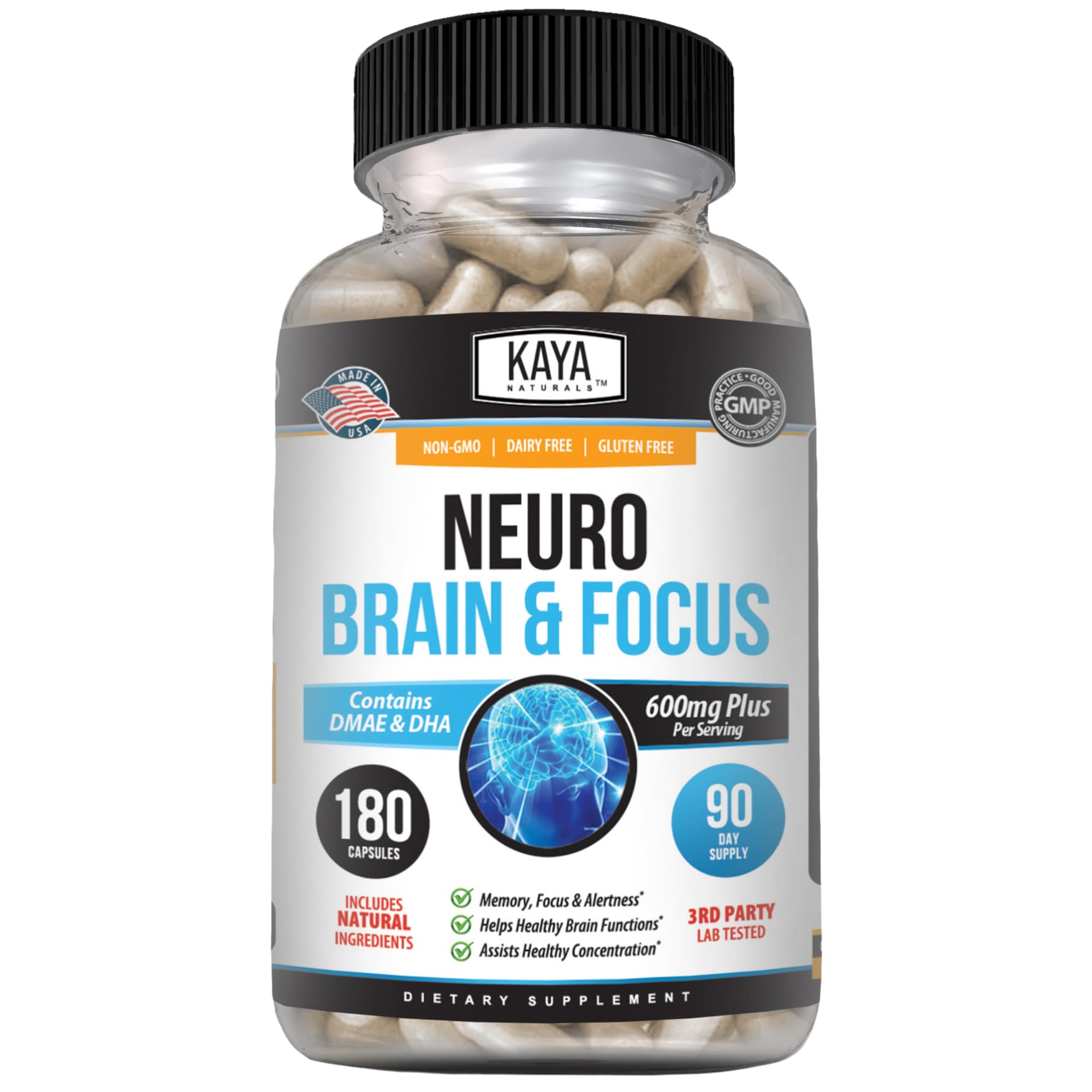 Foto 2 pulgar | Suplemento Kaya Naturals Neuro Brain Memory Focus 180 Cápsulas - Venta Internacional