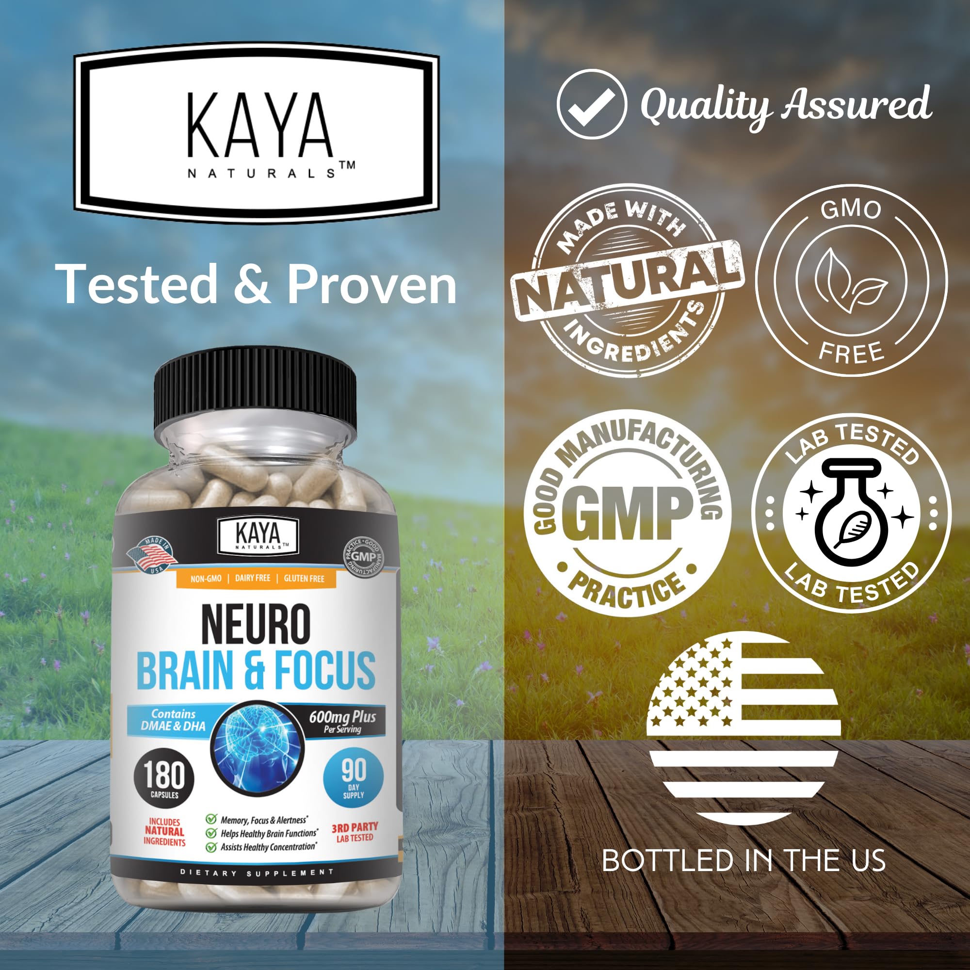 Foto 4 | Suplemento Kaya Naturals Neuro Brain Memory Focus 180 Cápsulas - Venta Internacional