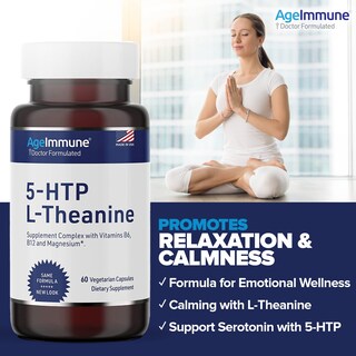 Foto 5 | Suplemento Ageimmune Con Fórmula 5-htp Para Aliviar El Estrés, 60 Cápsulas - Venta Internacional.