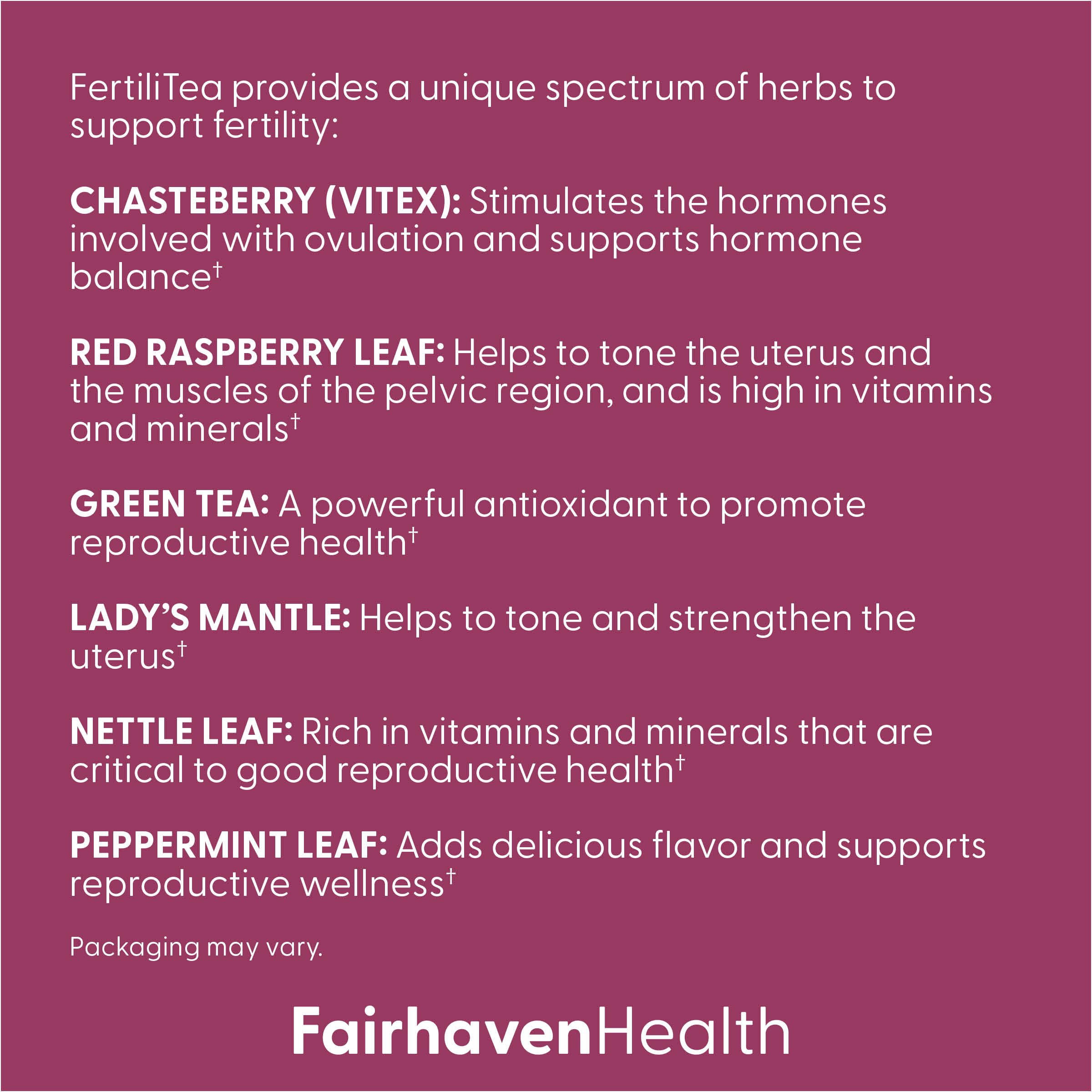 Foto 3 pulgar | Té Fairhaven Health Fertilitea Orgánico 60 Porciones - Venta Internacional