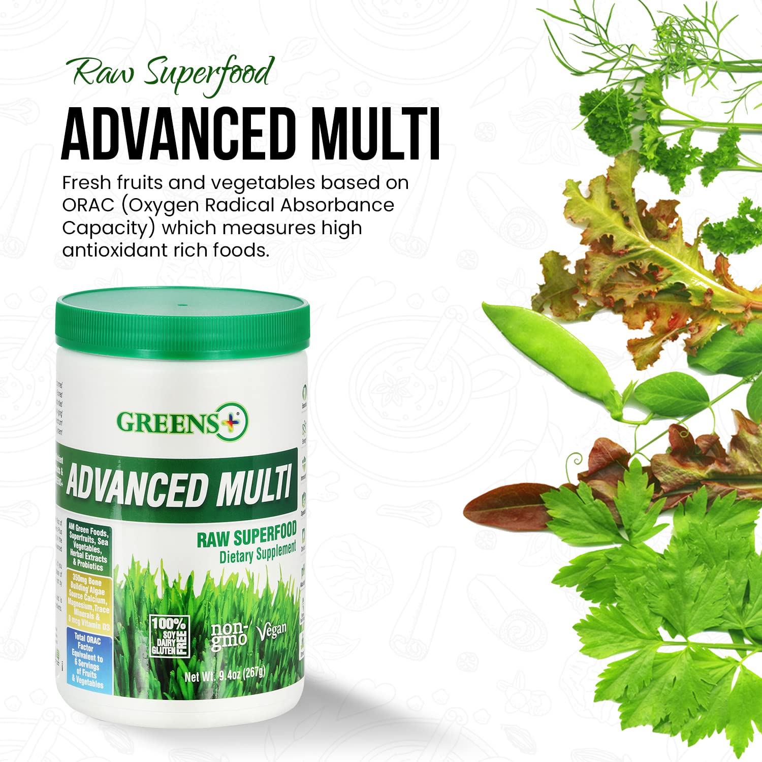 Foto 5 pulgar | Suplemento Greens+ Advanced Multi Raw Superfood, 275 Ml - Venta Internacional.