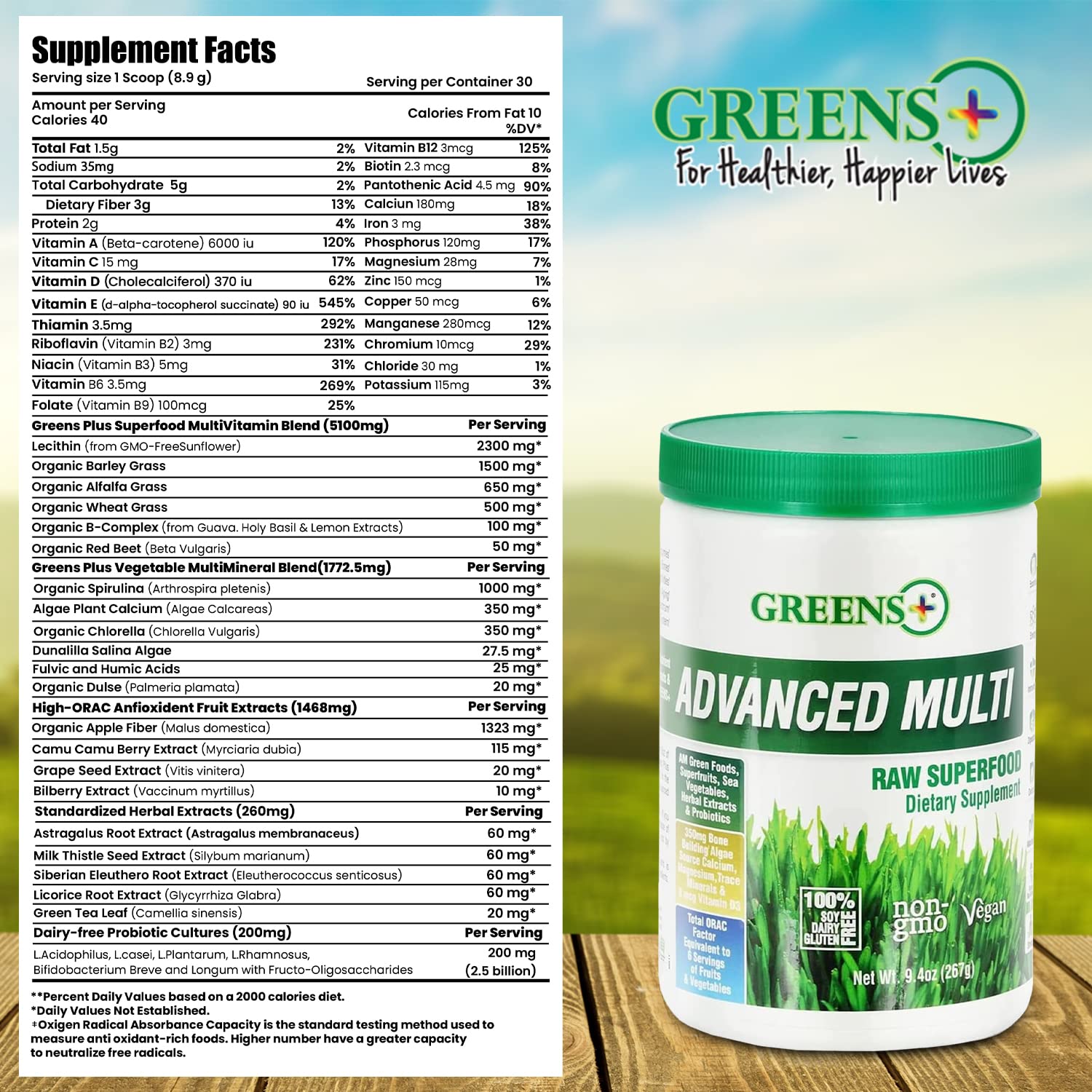 Foto 6 pulgar | Suplemento Greens+ Advanced Multi Raw Superfood, 275 Ml - Venta Internacional.