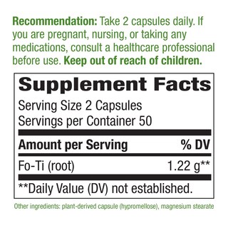 Foto 3 | Suplemento Nature's Way Fo-ti Root 1220 Mg 100 Cápsulas - Venta Internacional