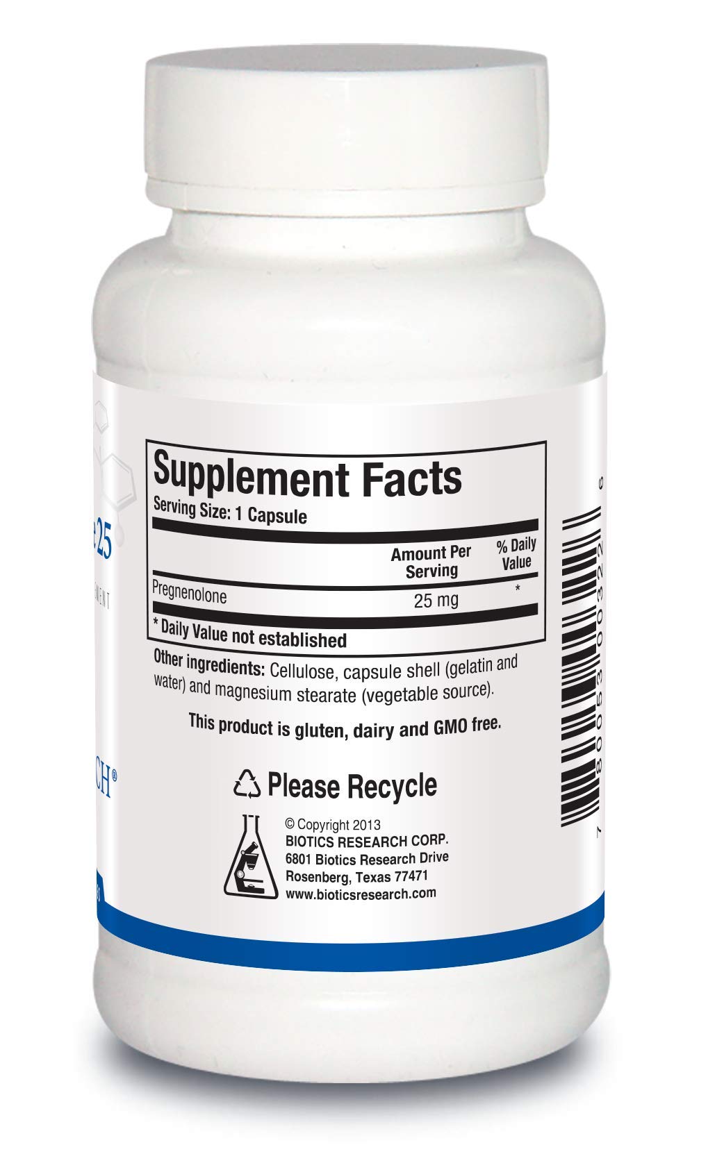 Foto 3 pulgar | Supplement Biotics Research Pregnenolona 25 Mg 90 Cápsulas - Venta Internacional.