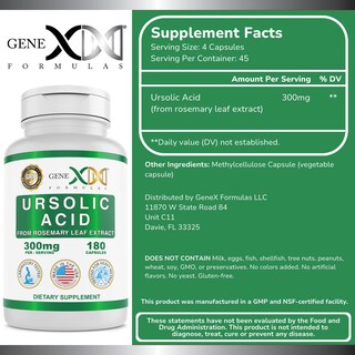 Foto 2 | Suplemento Genex Fórmulas de Ácido Ursólico 300 mg 180 Cápsulas - Venta Internacional