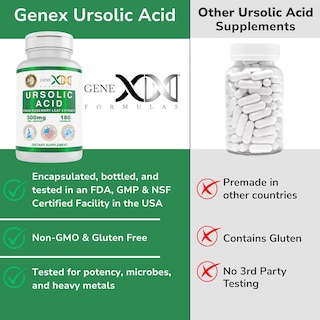 Foto 6 | Suplemento Genex Fórmulas de Ácido Ursólico 300 mg 180 Cápsulas - Venta Internacional