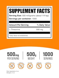 Foto 2 | Suplemento Bulksupplements.com L-treonina 500 Mg 500 G - Venta Internacional.
