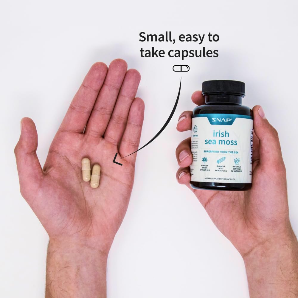 Foto 4 pulgar | Suplemento Snap Supplements Irish Sea Moss con Fucus 60 Cápsulas - Venta Internacional