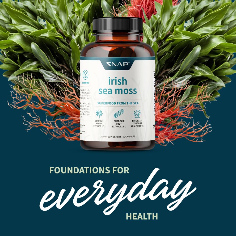 Foto 5 pulgar | Suplemento Snap Supplements Irish Sea Moss con Fucus 60 Cápsulas - Venta Internacional