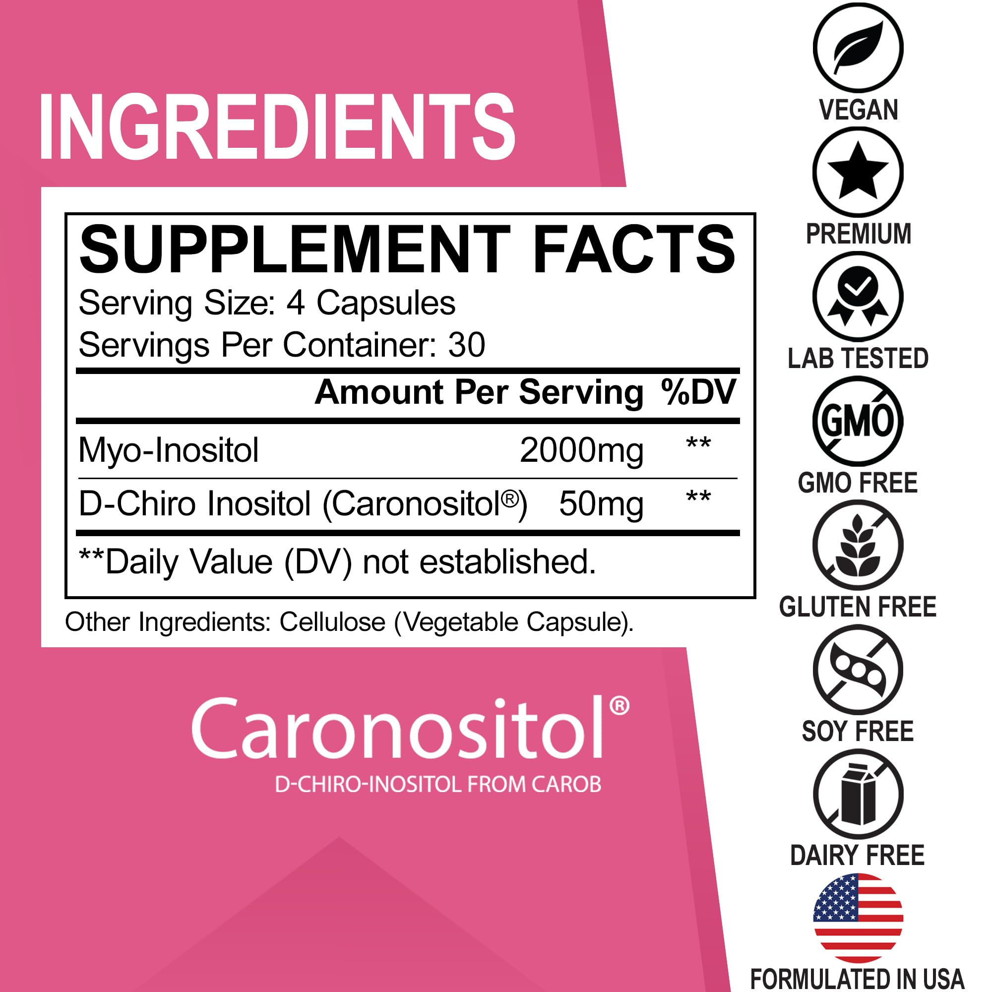 Foto 7 pulgar | Suplemento Dr. Bo Myo-inositol Y D-chiro Inositol 2050 Mg 120 Cápsulas - Venta Internacional.