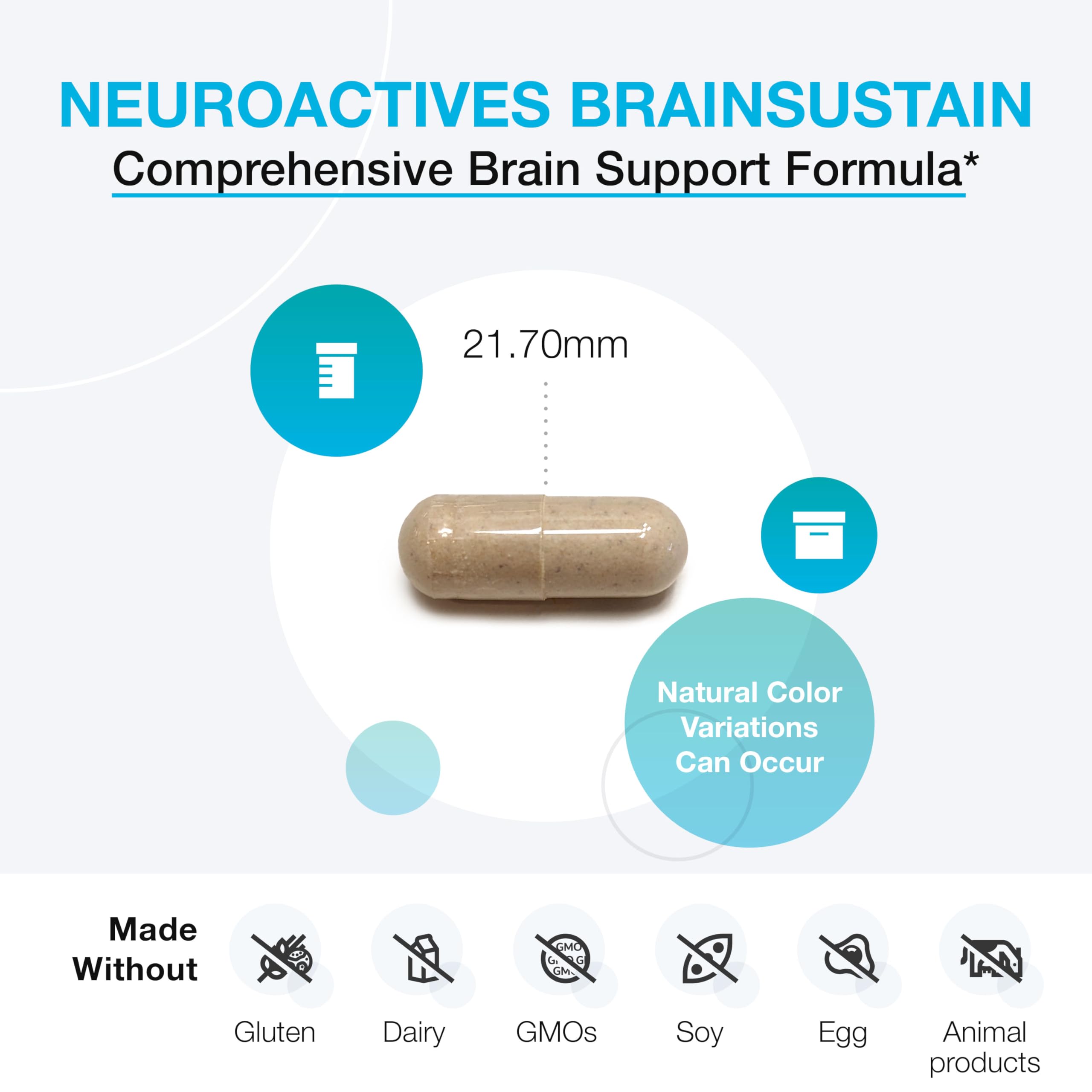 Foto 3 pulgar | Suplementos Xymogen Neuroactives Brainsustain 240 Cápsulas - Venta Internacional