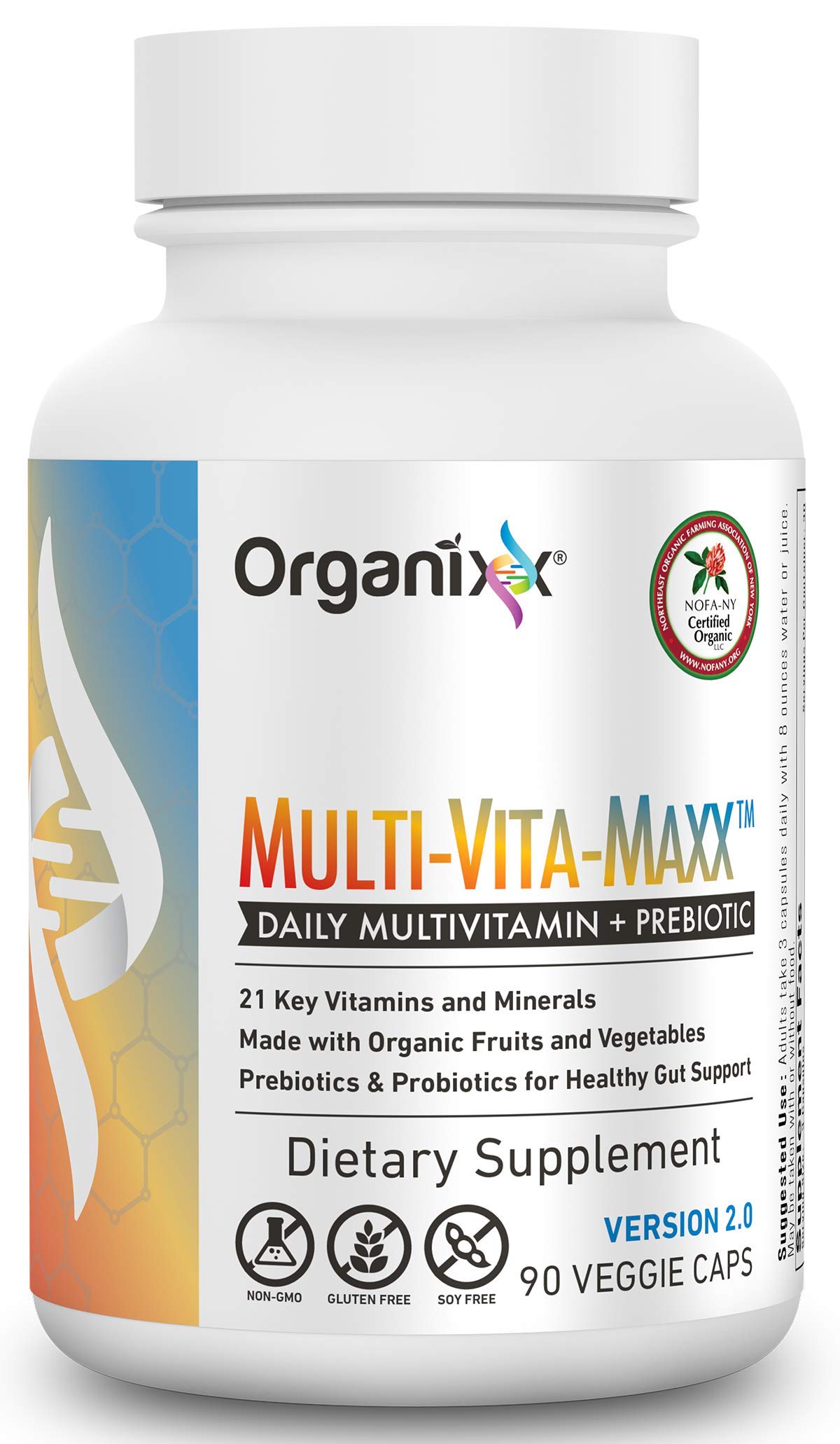 Foto 2 pulgar | Multivitamínico Organixx Vegan 90 Cápsulas - Venta Internacional
