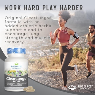 Foto 6 | Suplemento Ridgecrest Herbals Clearlungs Sport 60 Cápsulas Veganas - Venta Internacional