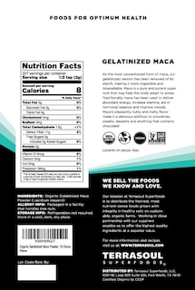 Foto 2 | Maca en Polvo Terrasoul Superfoods Orgánica Gelatinizada 2.27 Kg - Venta Internacional