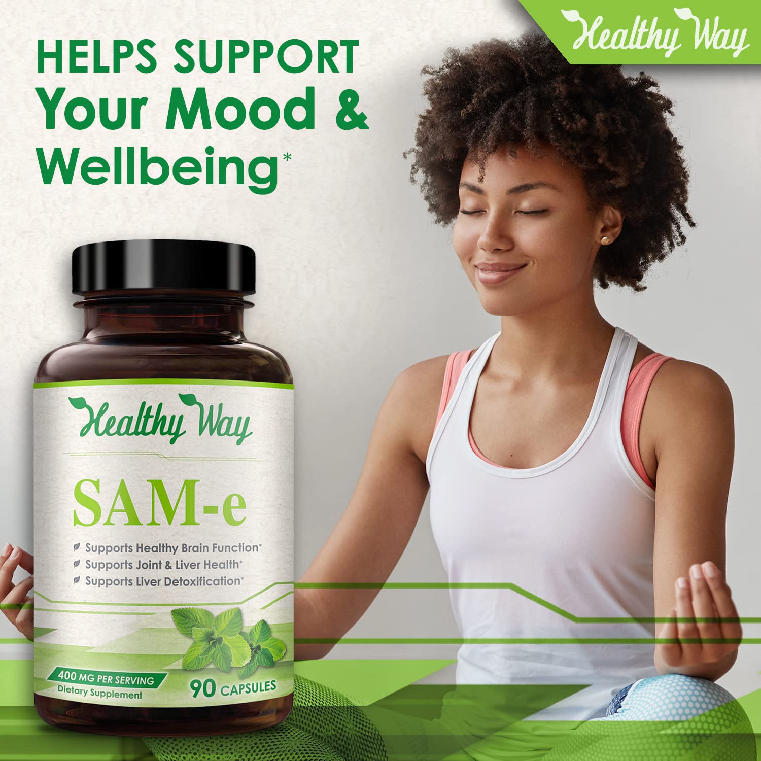 Foto 5 pulgar | Suplemento Healthywayrx Sam-e S-adenosil Metionina 400 Mg 90 Cápsulas - Venta Internacional.