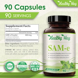 Foto 5 | Suplemento Healthywayrx Sam-e S-adenosil Metionina 400 Mg 90 Cápsulas - Venta Internacional.