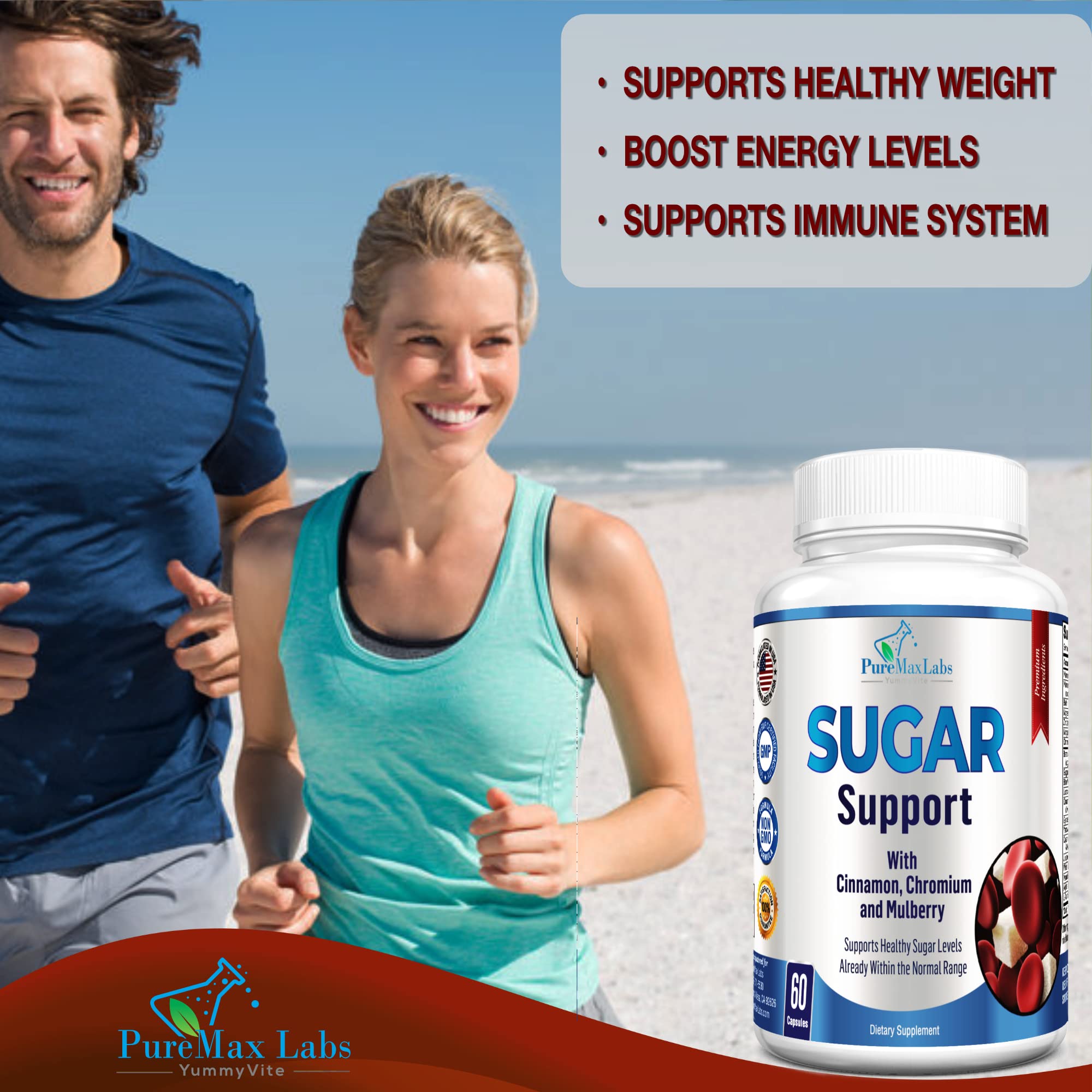 Foto 4 pulgar | Suplemento Yummyvite Sugar Support Con Canela Y Cromo 60 Cápsulas - Venta Internacional.