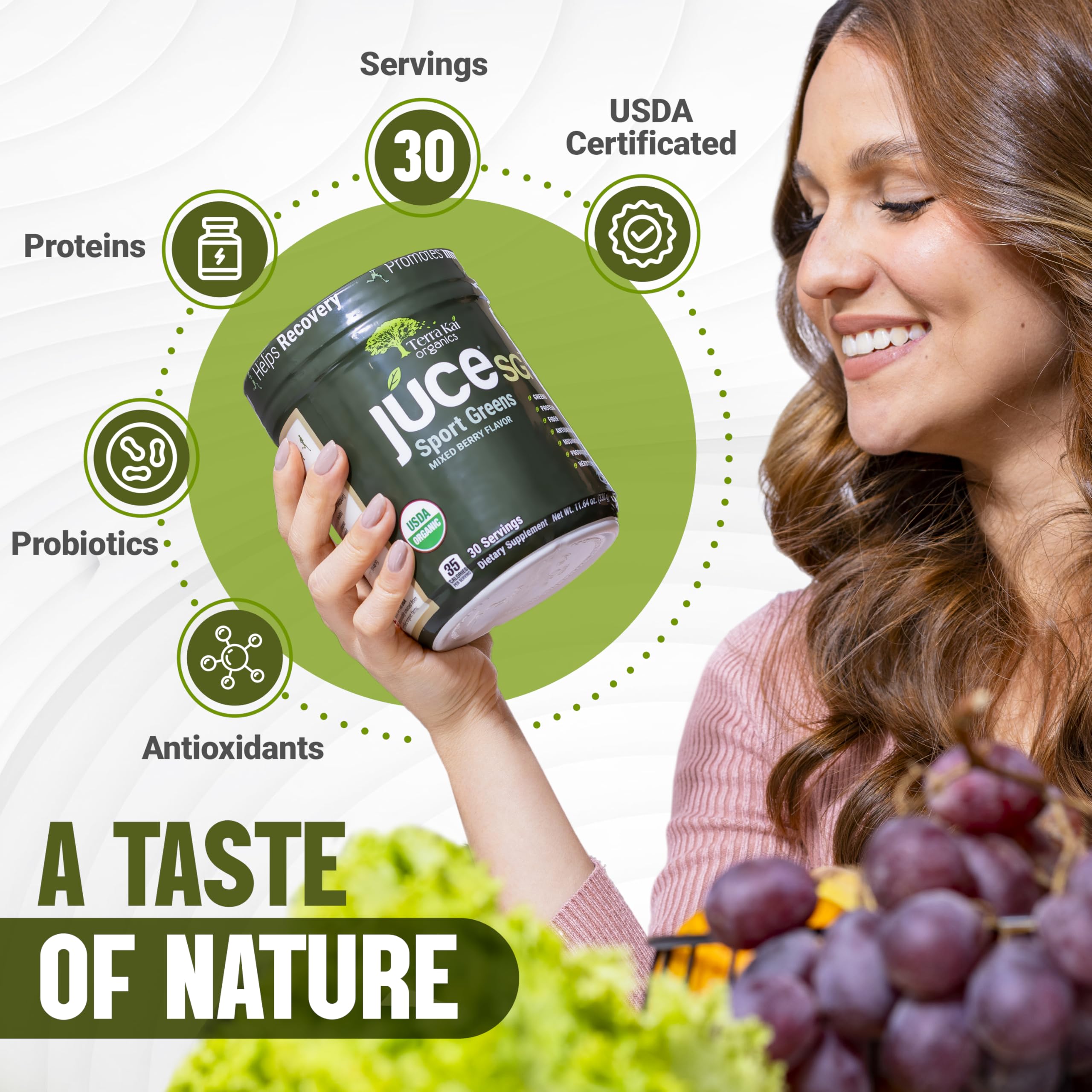Foto 2 | Suplemento Terra Kai Organics Júce Sg7 Sport Greens En Polvo - Venta Internacional