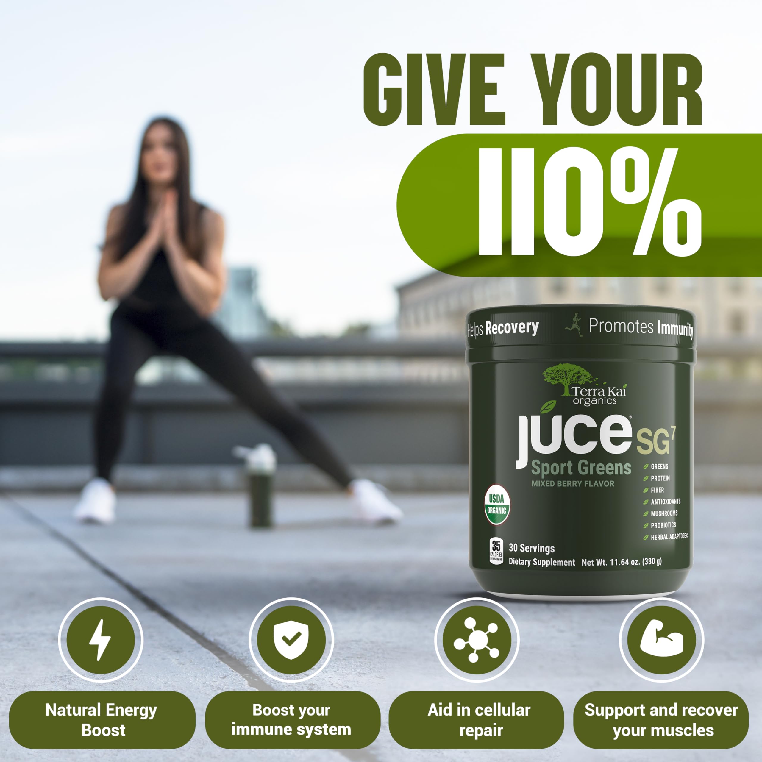 Foto 4 pulgar | Suplemento Terra Kai Organics Júce Sg7 Sport Greens En Polvo - Venta Internacional