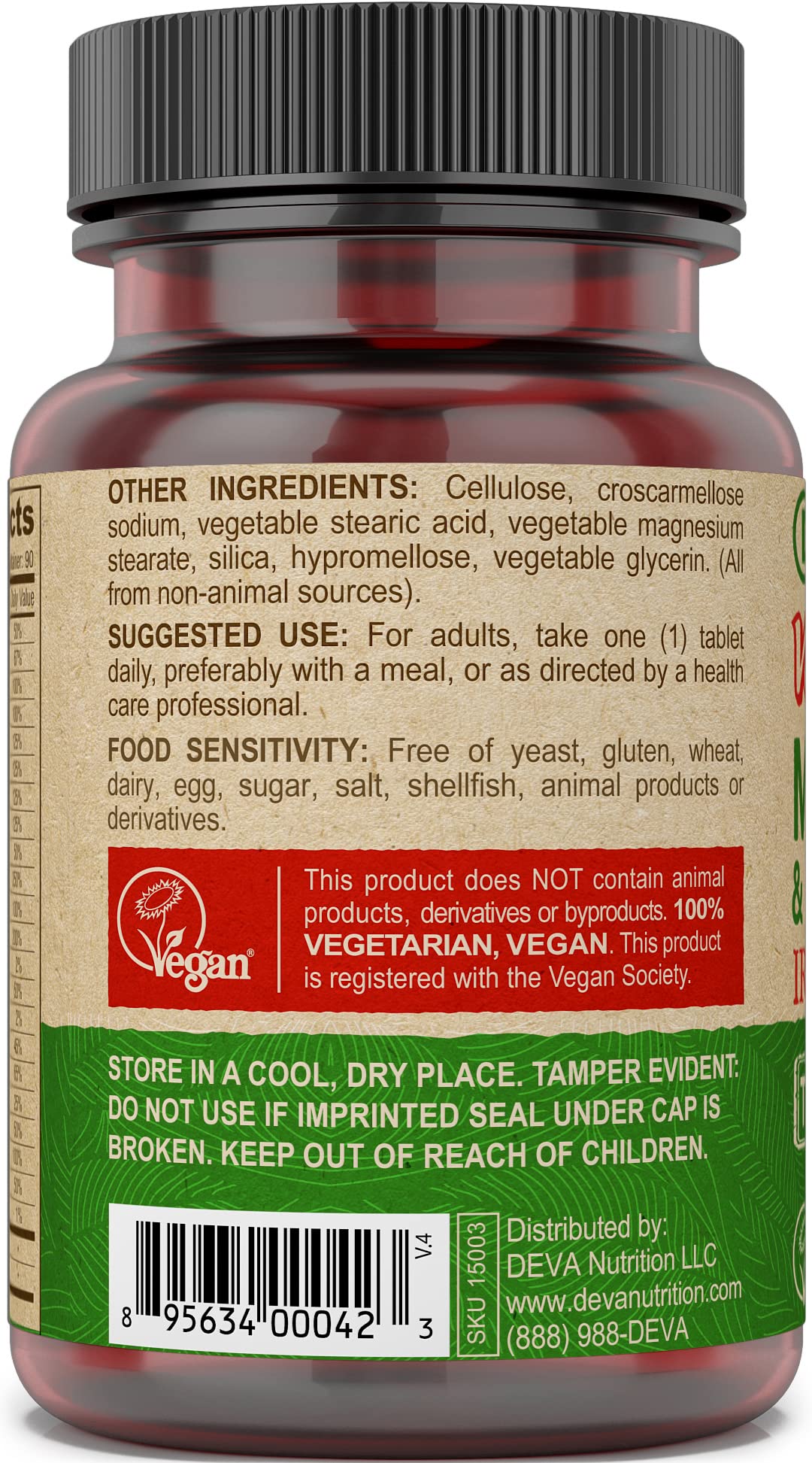 Foto 4 pulgar | Suplemento Multivitamínico Deva Tiny Tablets Vegan 90 Comprimidos - Venta Internacional.