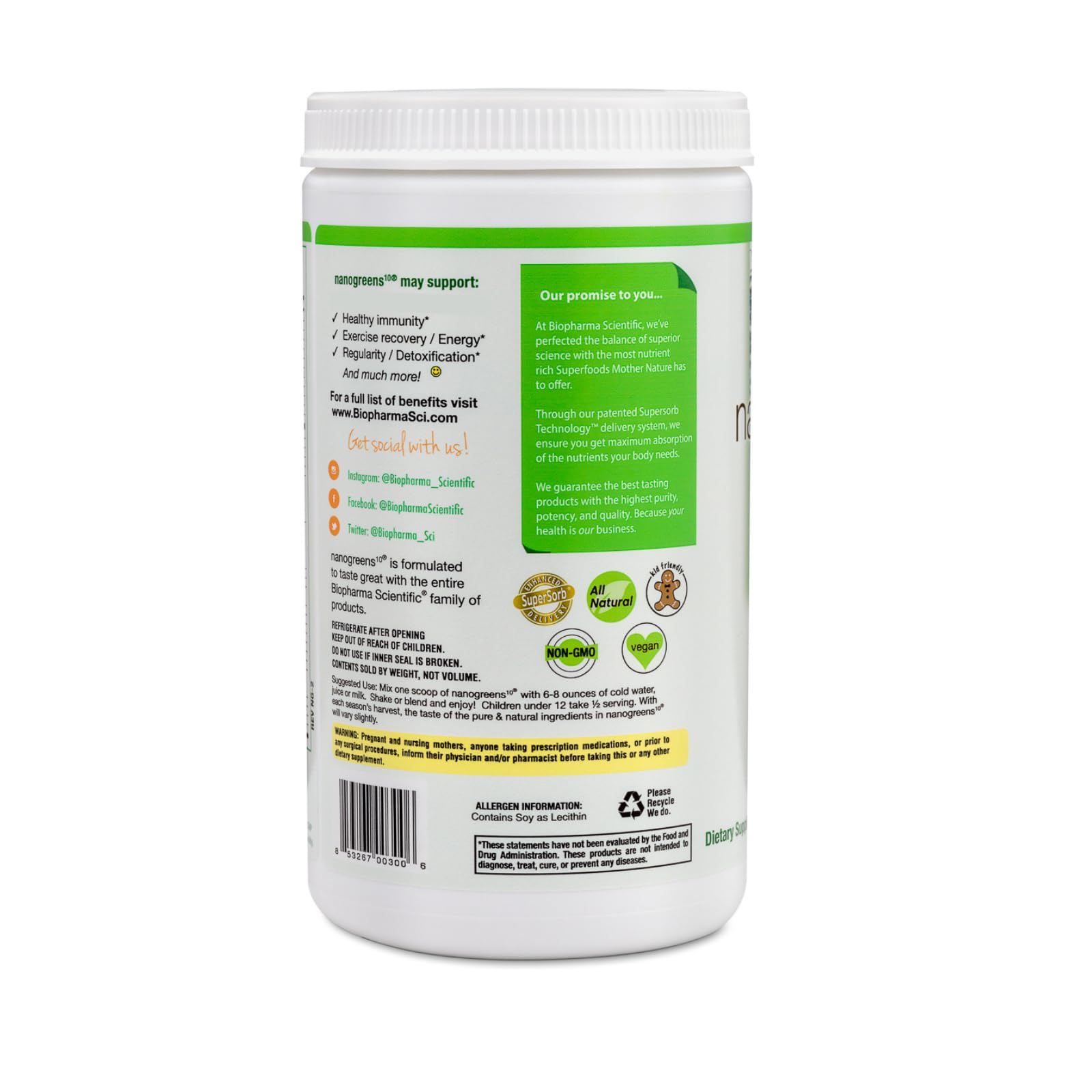 Foto 4 pulgar | Suplemento Biopharma Scientific Nanogreens Fruit 30 Porciones - Venta Internacional