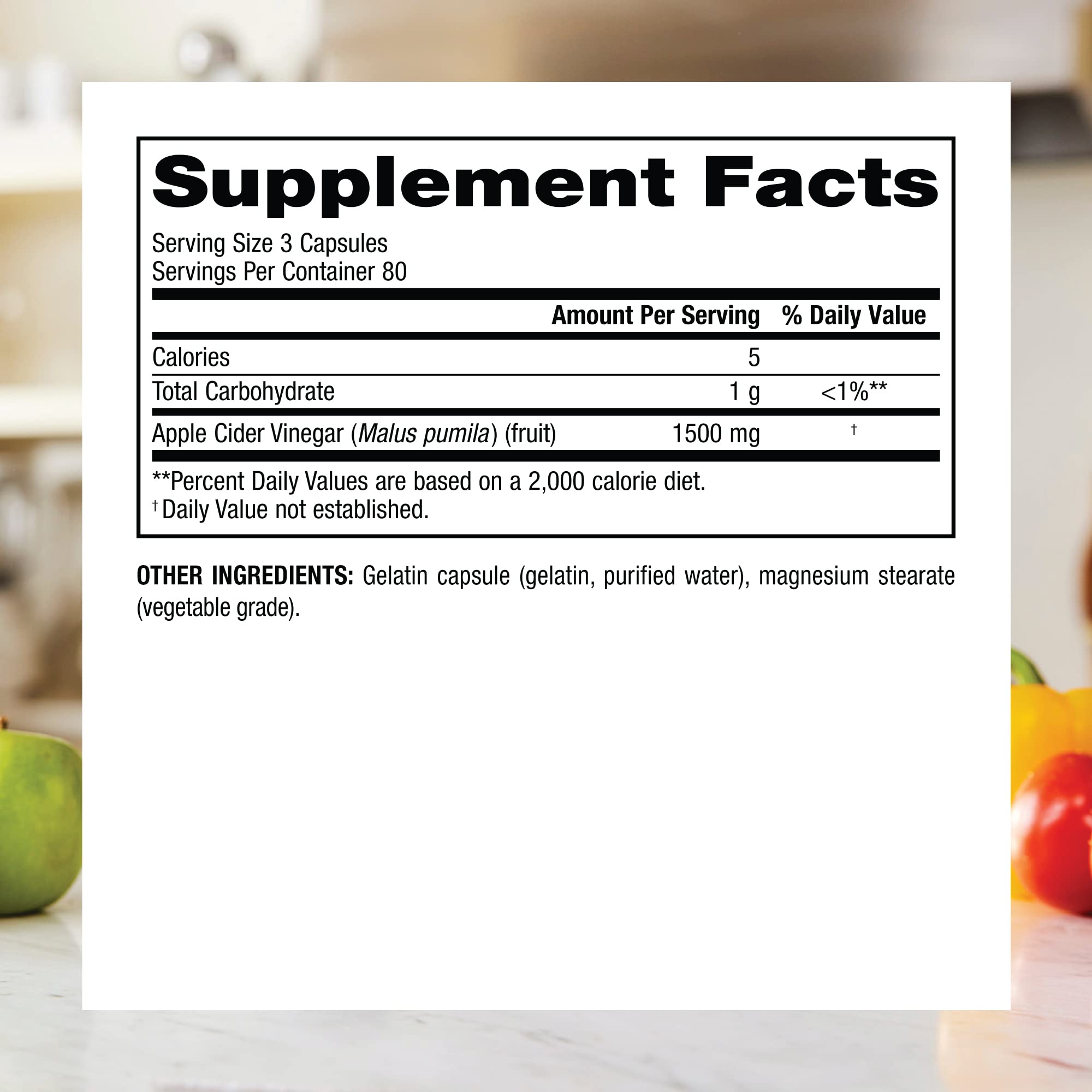 Foto 4 pulgar | Suplemento Webber Naturals De Vinagre De Sidra De Manzana 1500 Mg 240 Cápsulas - Venta Internacional.