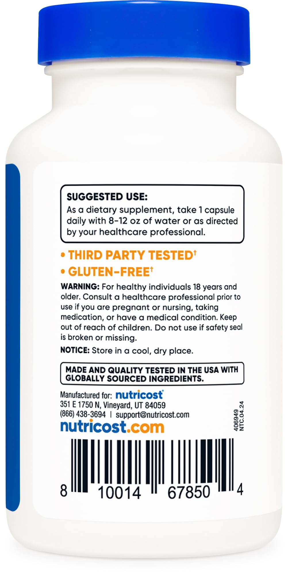 Foto 4 pulgar | Suplemento Nutricost Vitamina B12 5000 Mcg 120 Cápsulas - Venta Internacional
