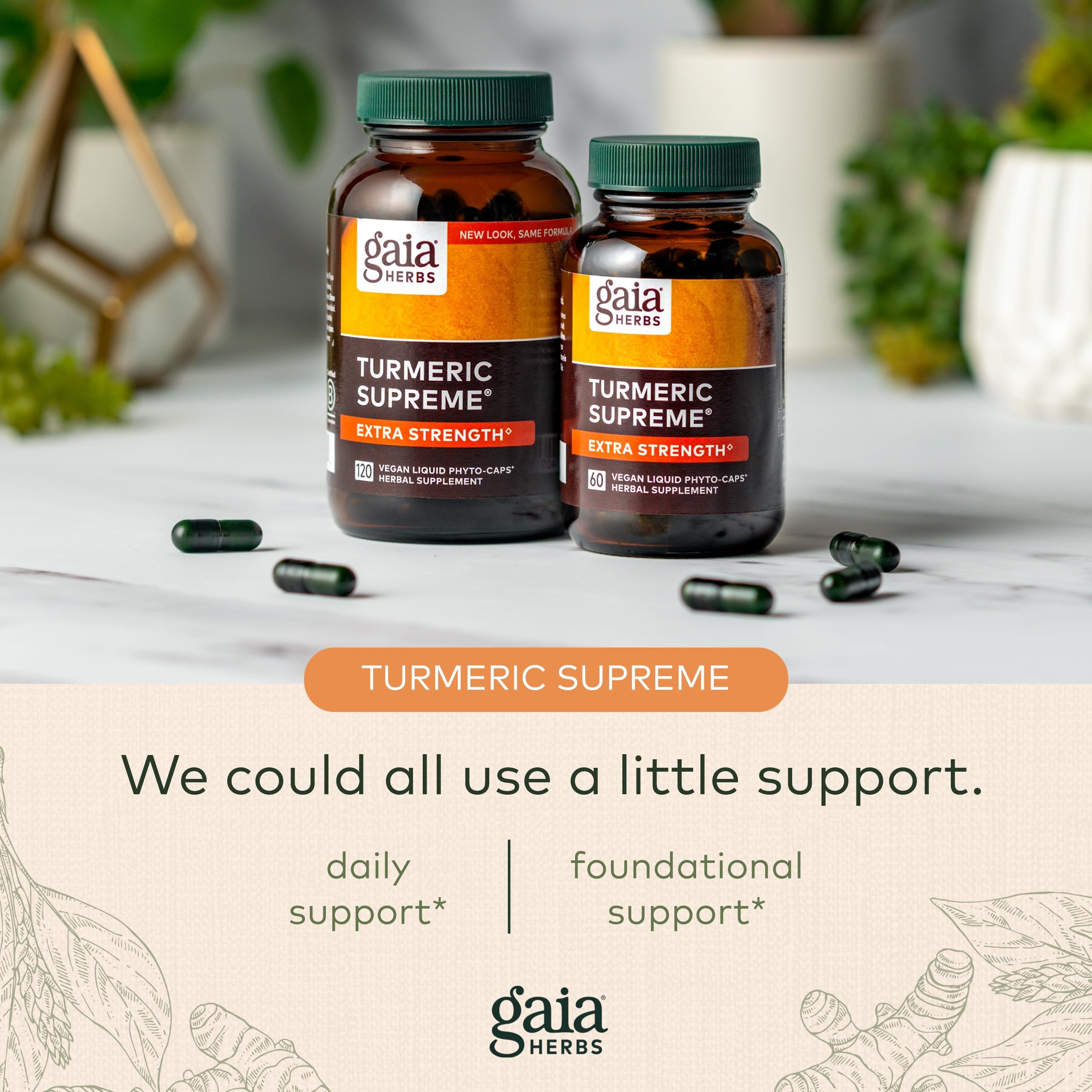 Foto 4 pulgar | Suplemento Gaia Herbs Turmeric Supreme Extra Strength 180 Cápsulas - Venta Internacional