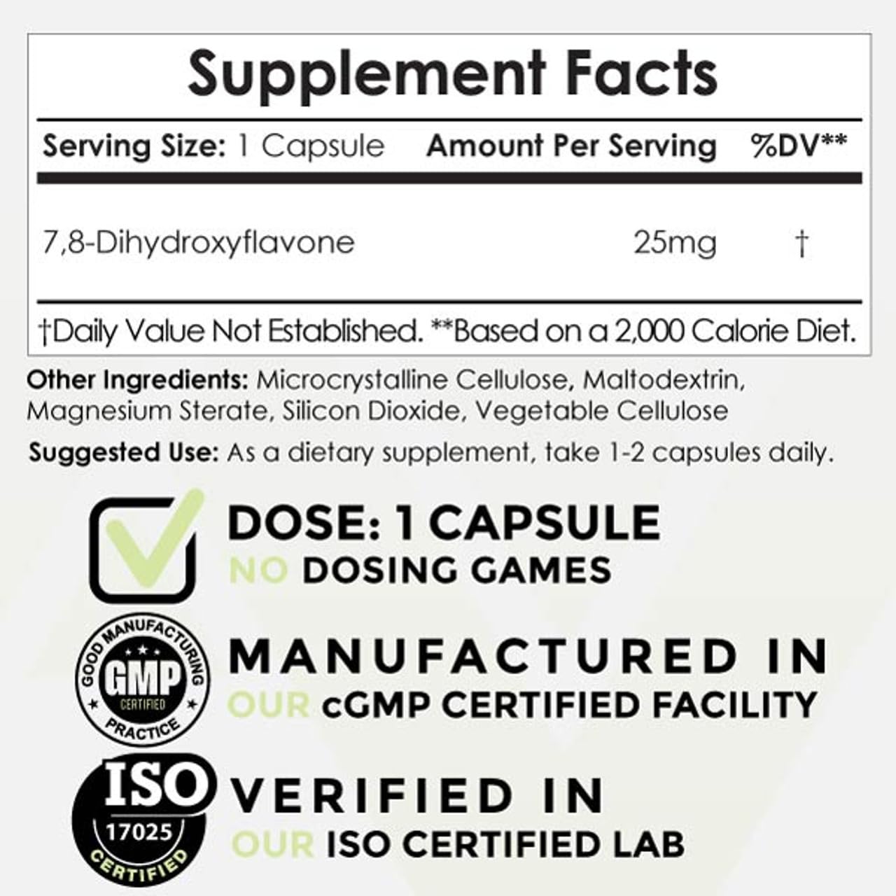 Foto 3 pulgar | Suplemento Nootropics Depot 7,8-Dihidroxiflavona 25 mg 120 Cápsulas - Venta Internacional