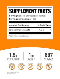 Foto 2 | Suplemento Bulksupplements.com Monoestearato De Glicerol 1 Kg - Venta Internacional.