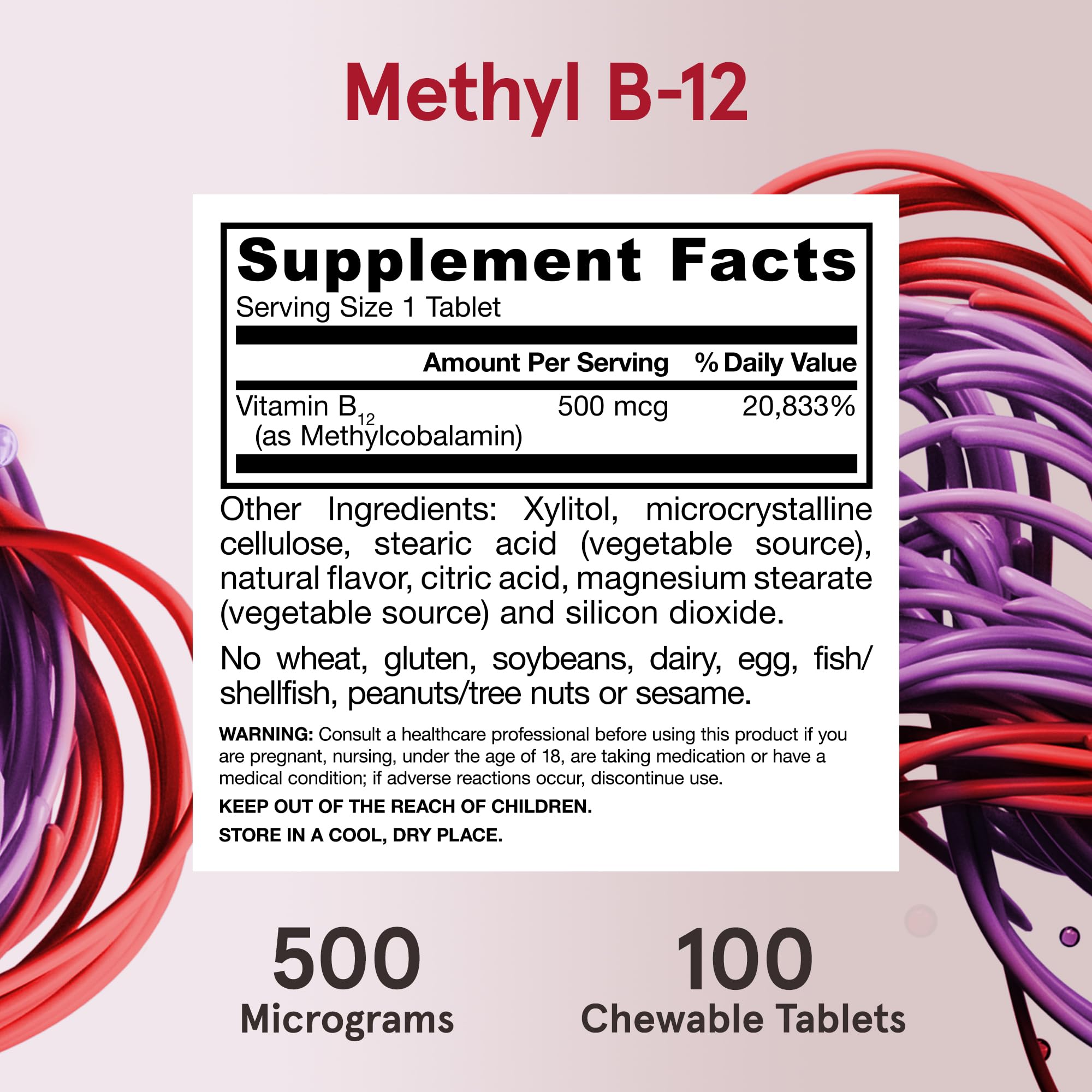 Foto 7 pulgar | Suplemento De Metil B-12 De Jarrow Formulas, 500 Mcg, 100 Tabletas - Venta Internacional.
