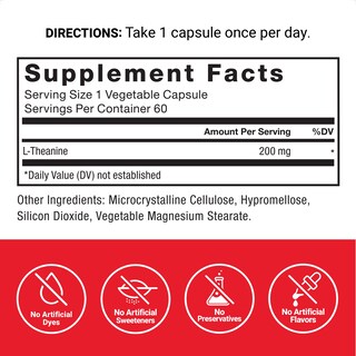 Foto 4 | Suplemento Force Factor L-teanina 200 mg 60 Cápsulas Veganas - Venta Internacional