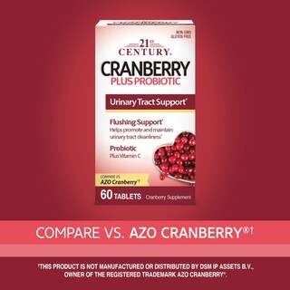 Foto 2 | Suplemento Probiótico 21st Century Cranberry Plus, 60 Tabletas - Venta Internacional.