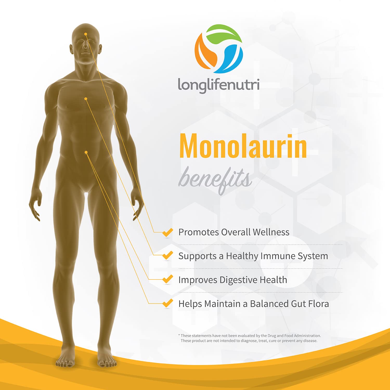 Foto 6 pulgar | Suplemento Longlife Nutri Monolaurin 1500 Mg 200 Cápsulas - Venta Internacional.