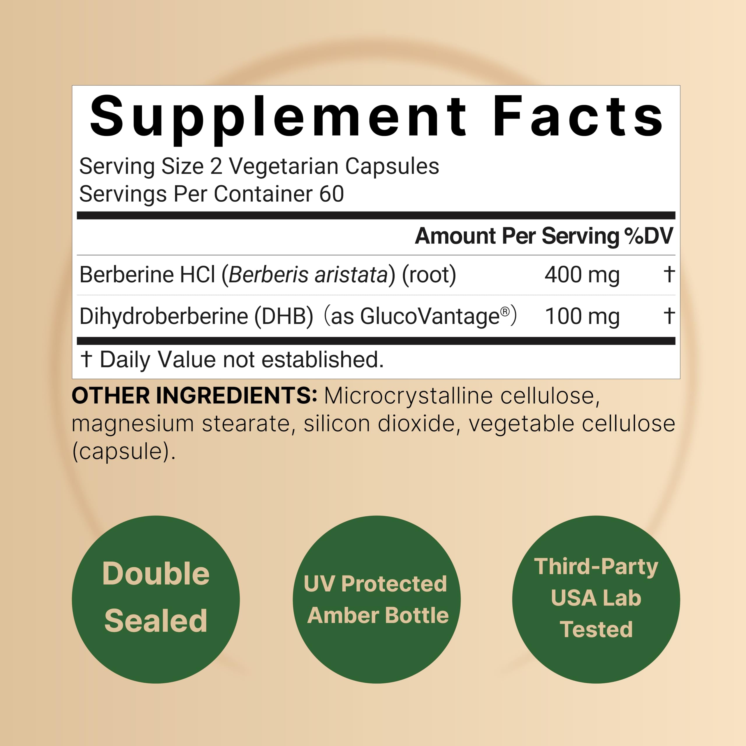 Foto 3 pulgar | Suplemento Naturebell de Dihidroberberina con Clorhidrato de Berberina 500 mg - Venta Internacional