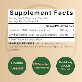 Foto 2 | Suplemento Naturebell de Dihidroberberina con Clorhidrato de Berberina 500 mg - Venta Internacional