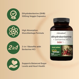 Foto 3 | Suplemento Naturebell de Dihidroberberina con Clorhidrato de Berberina 500 mg - Venta Internacional