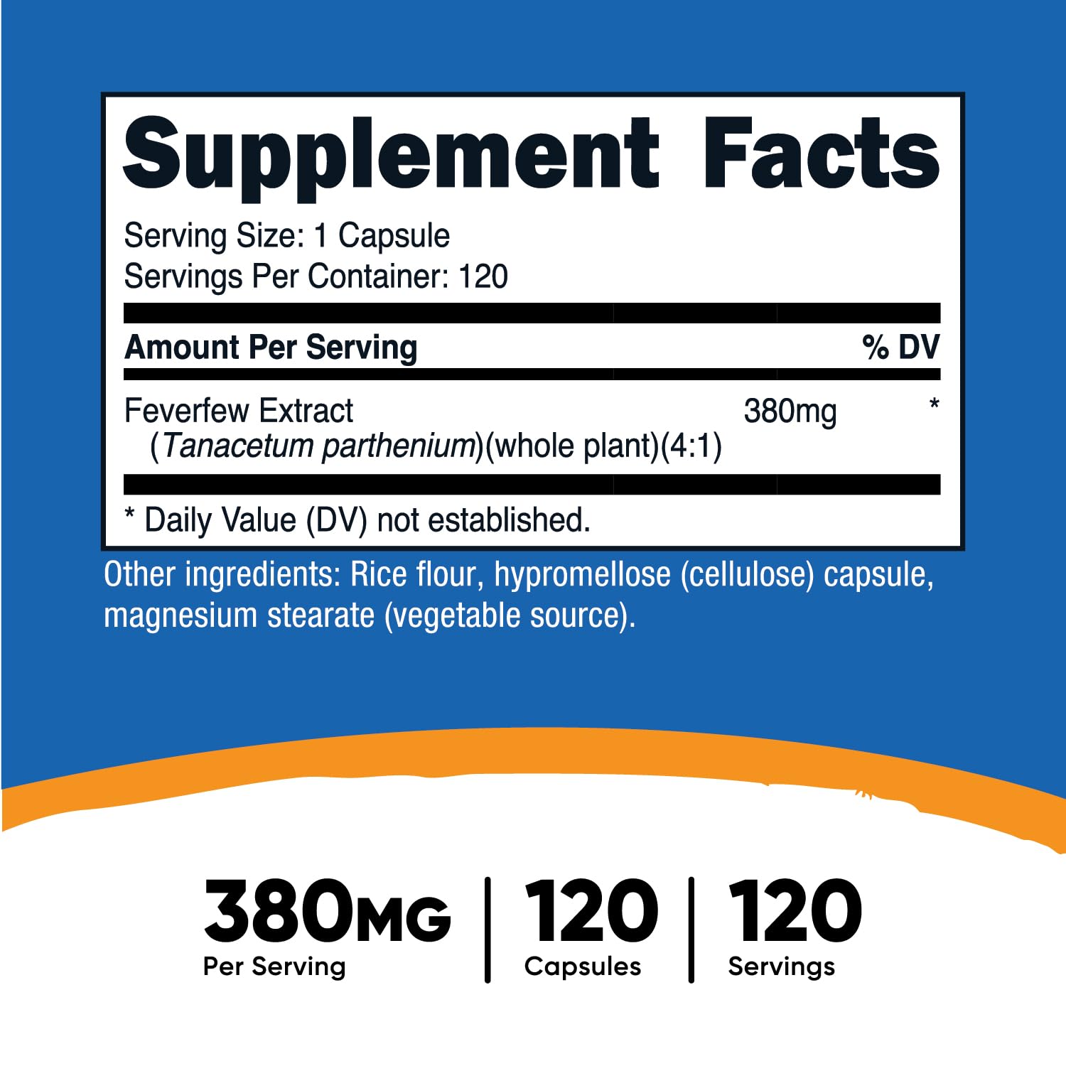 Foto 3 pulgar | Suplemento Nutricost Matricaria 380 Mg 120 Cápsulas - Venta Internacional