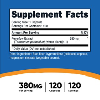 Foto 2 | Suplemento Nutricost Matricaria 380 Mg 120 Cápsulas - Venta Internacional