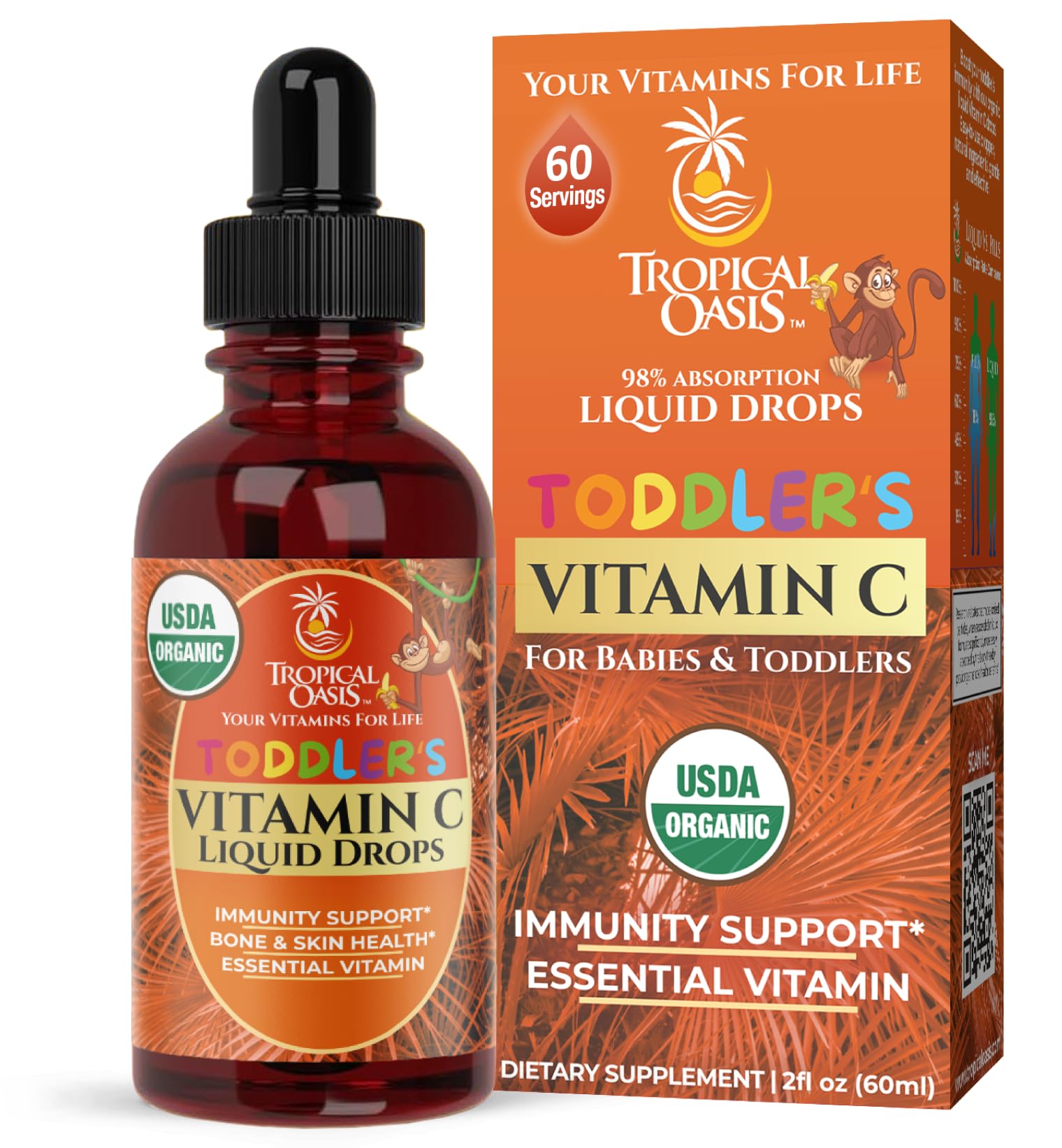 Foto 2 pulgar | Gotas de Vitamina C Tropical Oasis USDA Organic 60 Porciones - Venta Internacional