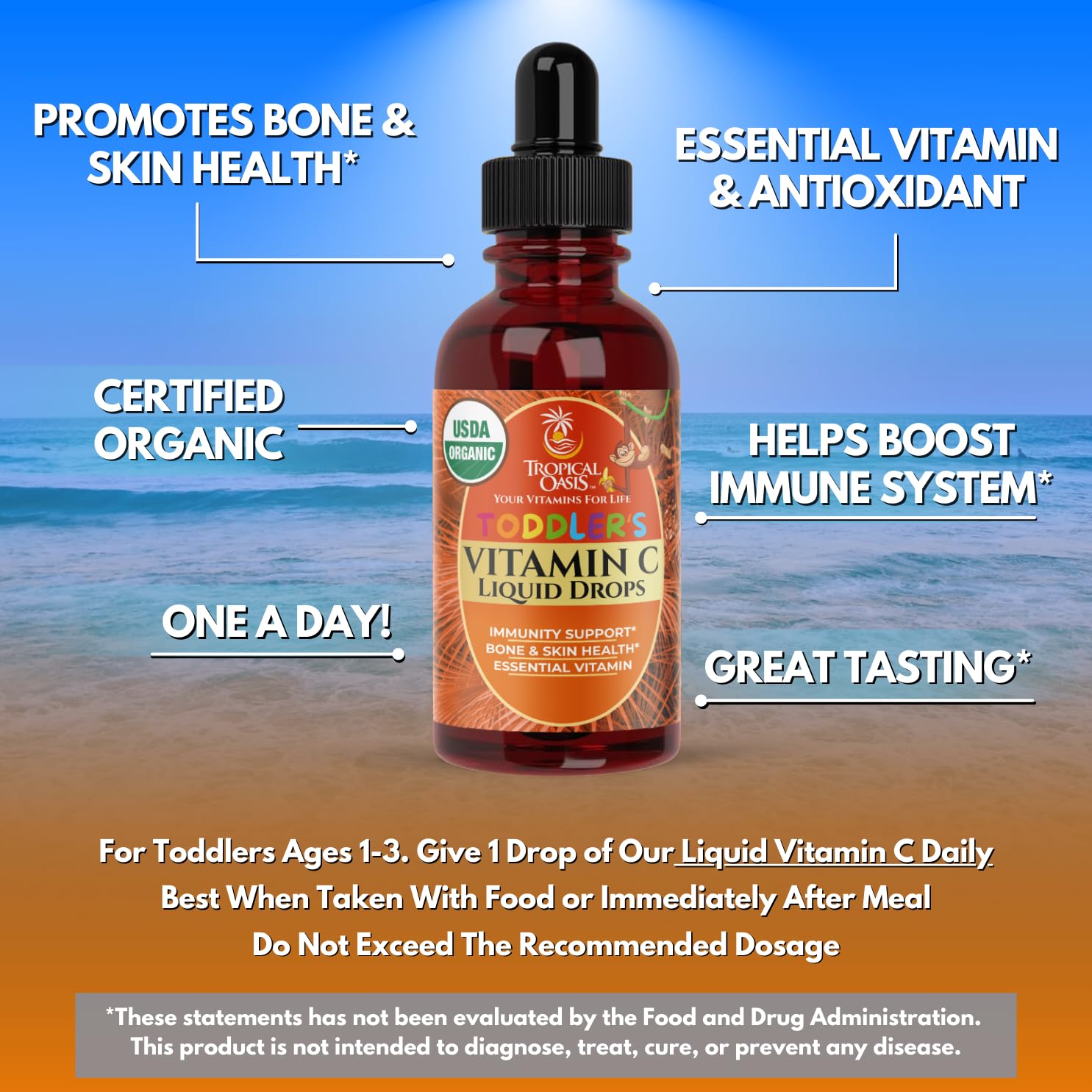 Foto 4 | Gotas de Vitamina C Tropical Oasis USDA Organic 60 Porciones - Venta Internacional