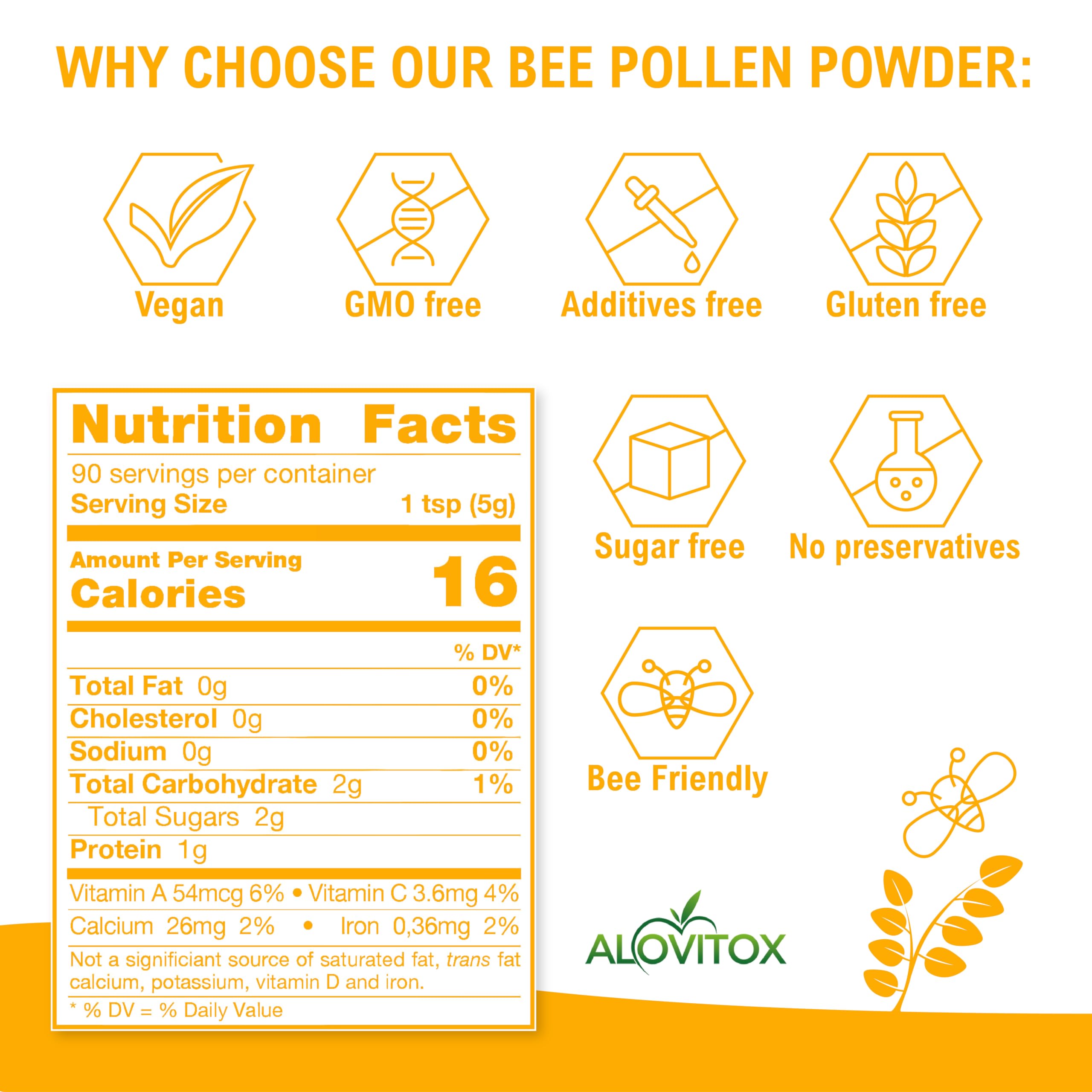 Foto 5 pulgar | Suplemento Alovitox Polen De Abeja En Polvo 227 Ml - Venta Internacional
