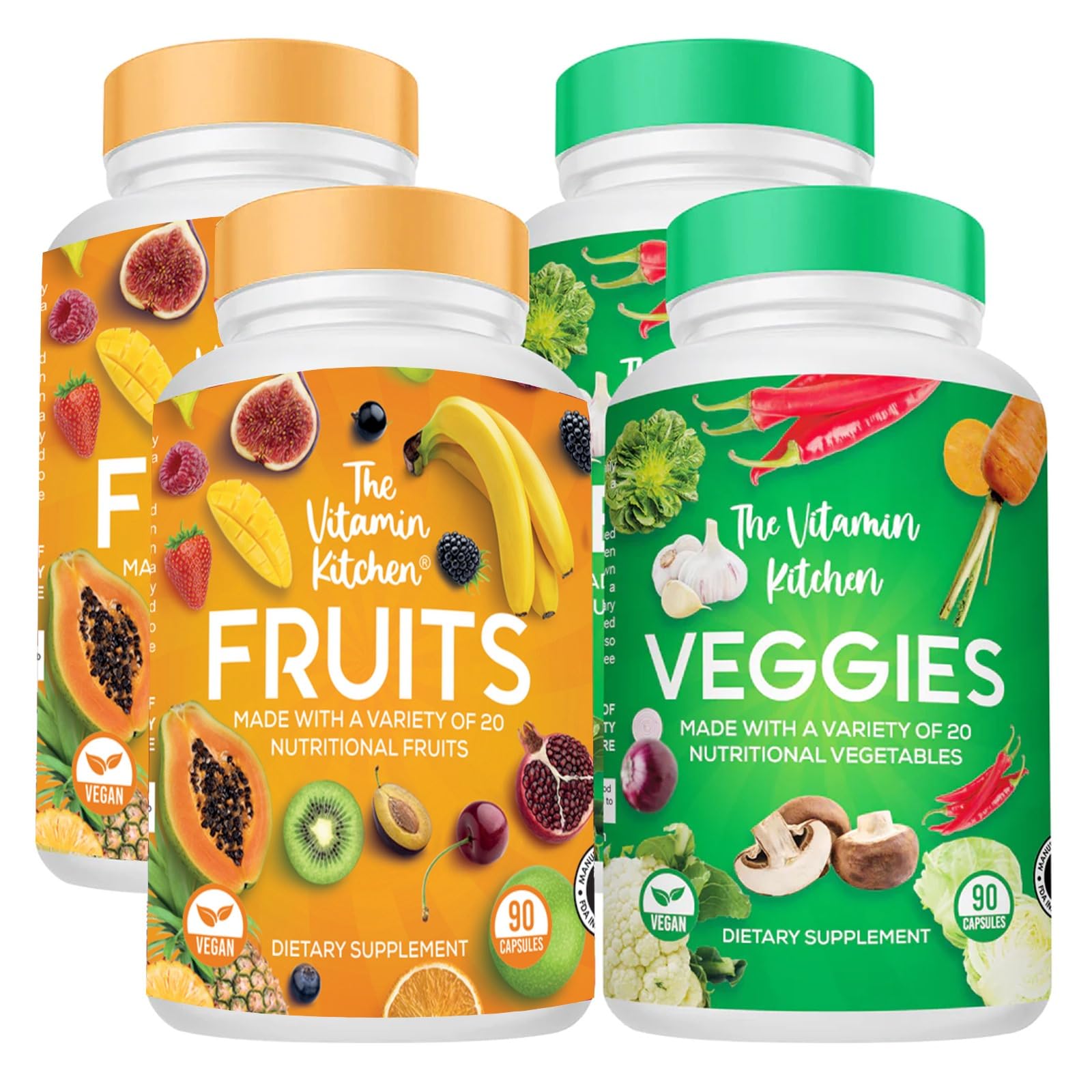 Foto 2 pulgar | Suplementos The Vitamin Kitchen Fruit And Veggie 360 Cápsulas - Venta Internacional.