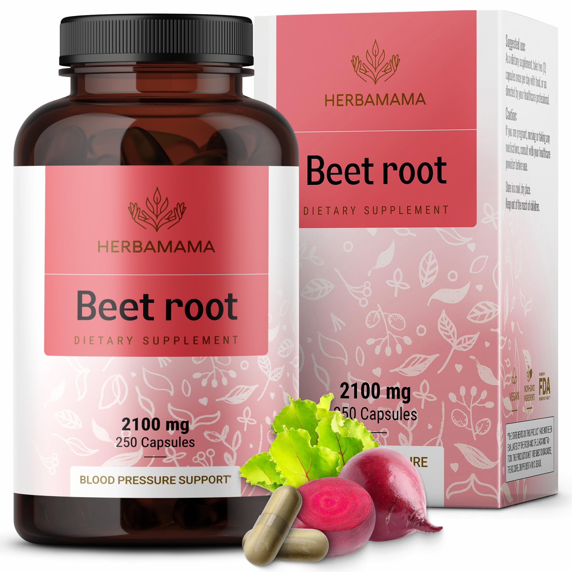 Foto 2 pulgar | Cápsulas de Raíz de Remolacha Herbamama 2100 Mg- Venta Internacional