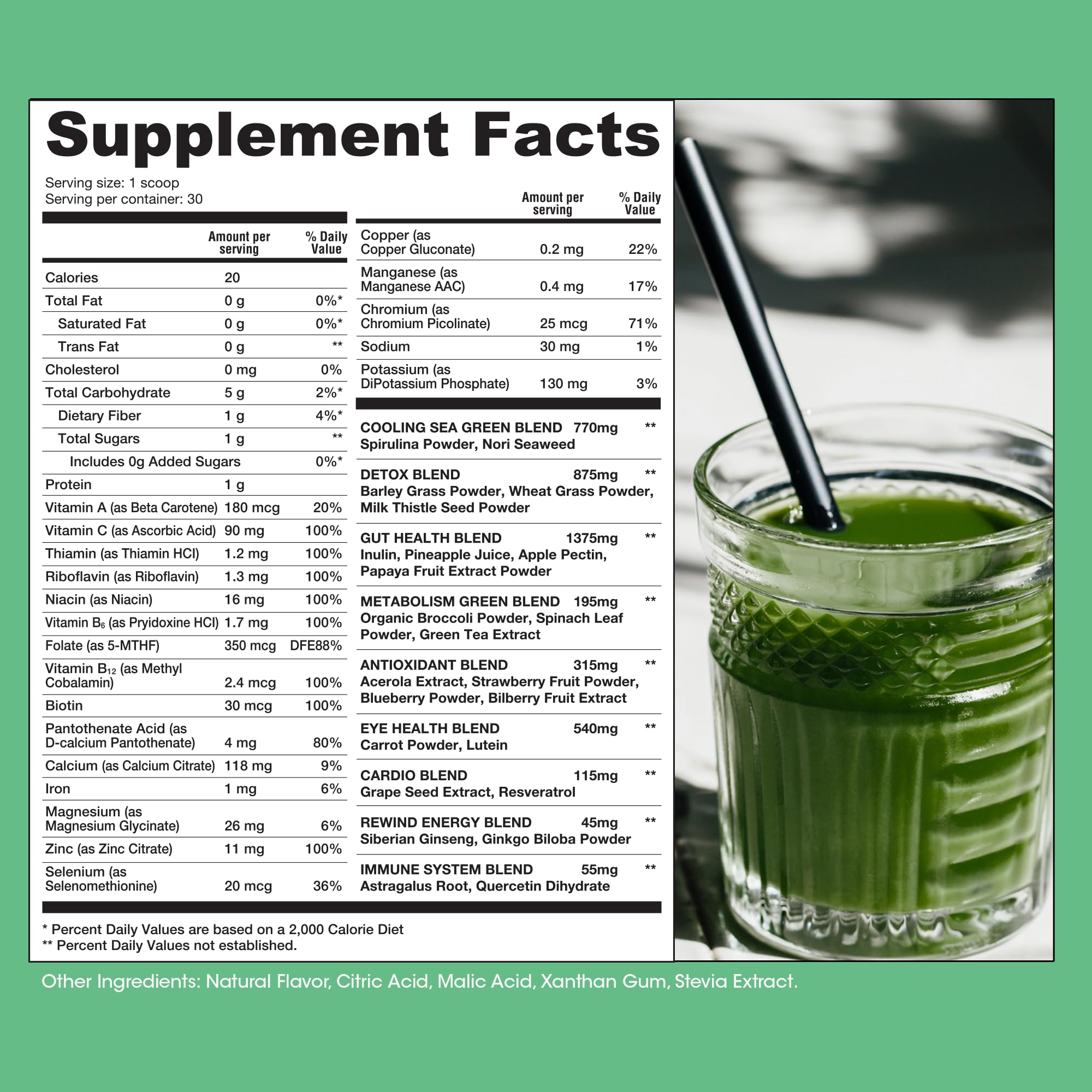 Foto 3 pulgar | Super Greens Powder Rewind Greens con Sabor A Piña Soñada - Venta Internacional