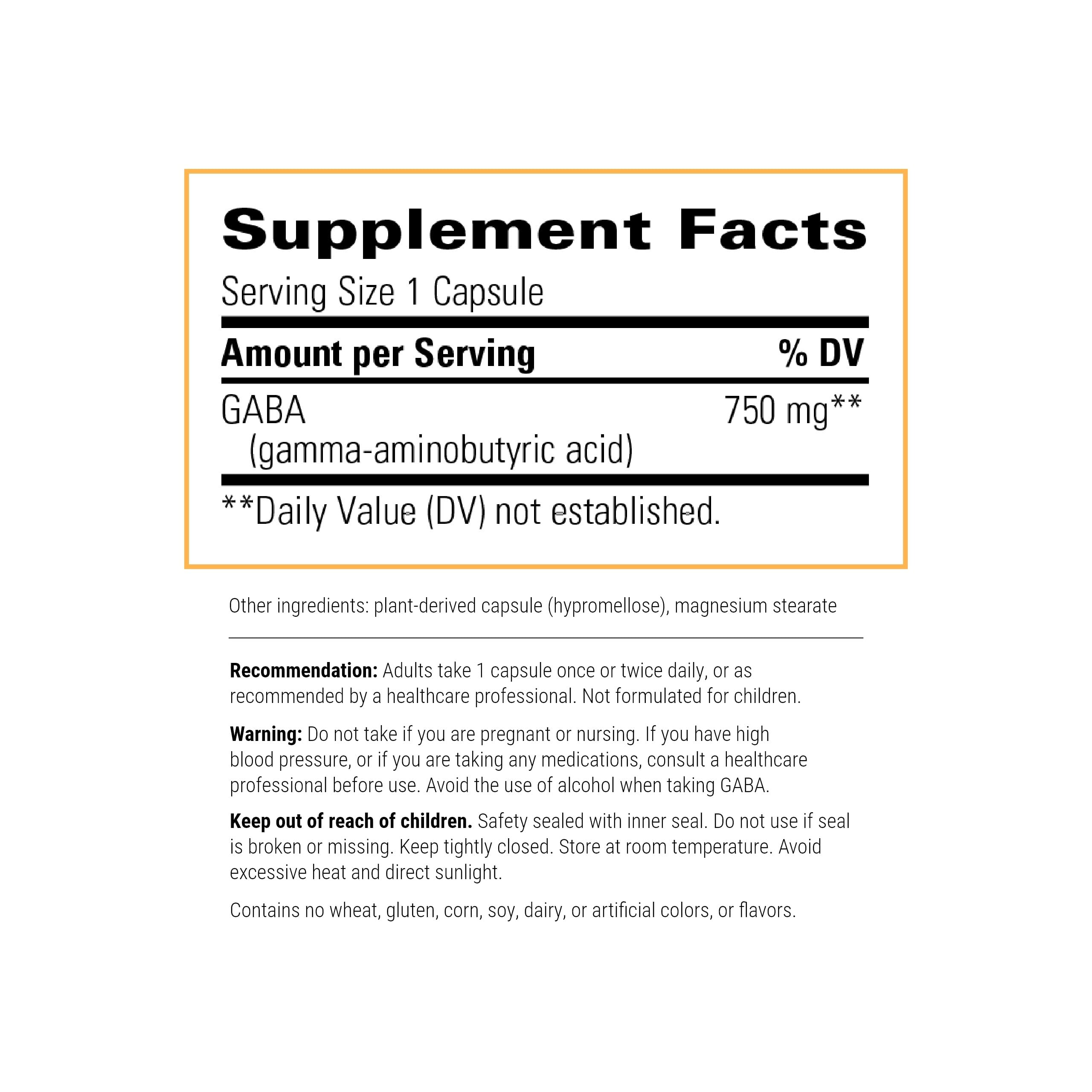 Foto 3 pulgar | Suplemento Integrative Therapeutics Gaba 750 Mg 60 Cápsulas - Venta Internacional