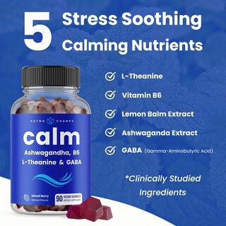 Foto 3 | Suplemento Nutrachamps Calm Gummies Stress Con Ashwagandha 90 Gomitas- Venta Internacional