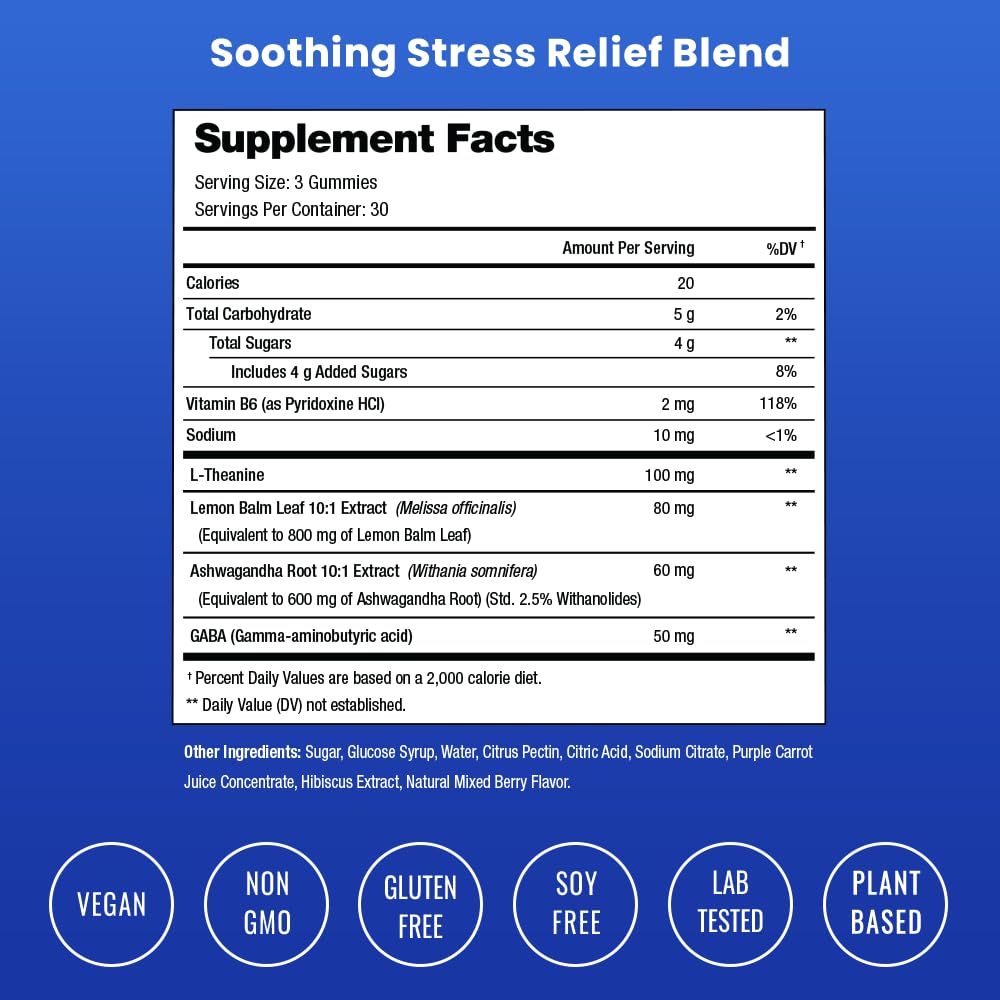 Foto 6 pulgar | Suplemento Nutrachamps Calm Gummies Stress Con Ashwagandha 90 Gomitas- Venta Internacional