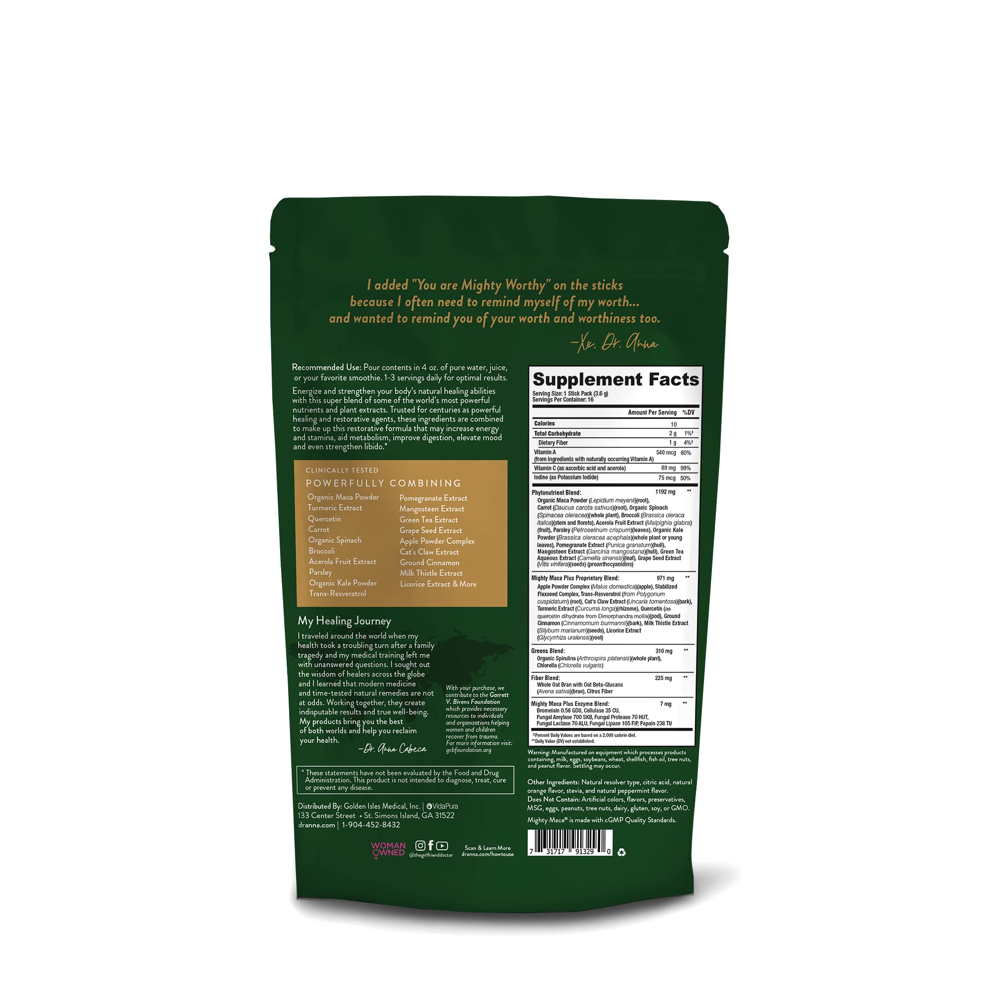 Foto 3 pulgar | Bebida en Polvo Supergreens Vidapura Mighty Maca Plus 204g - Venta Internacional